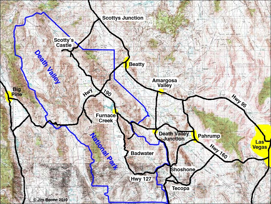 Death Valley National Park Area Map