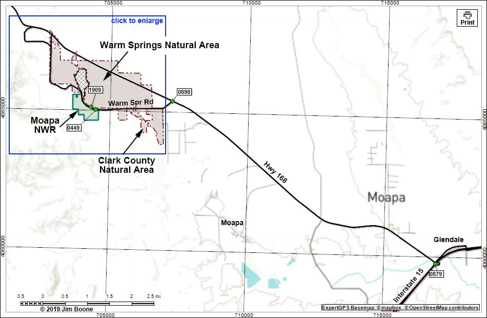 Moapa Valley National Wildlife Refuge Map