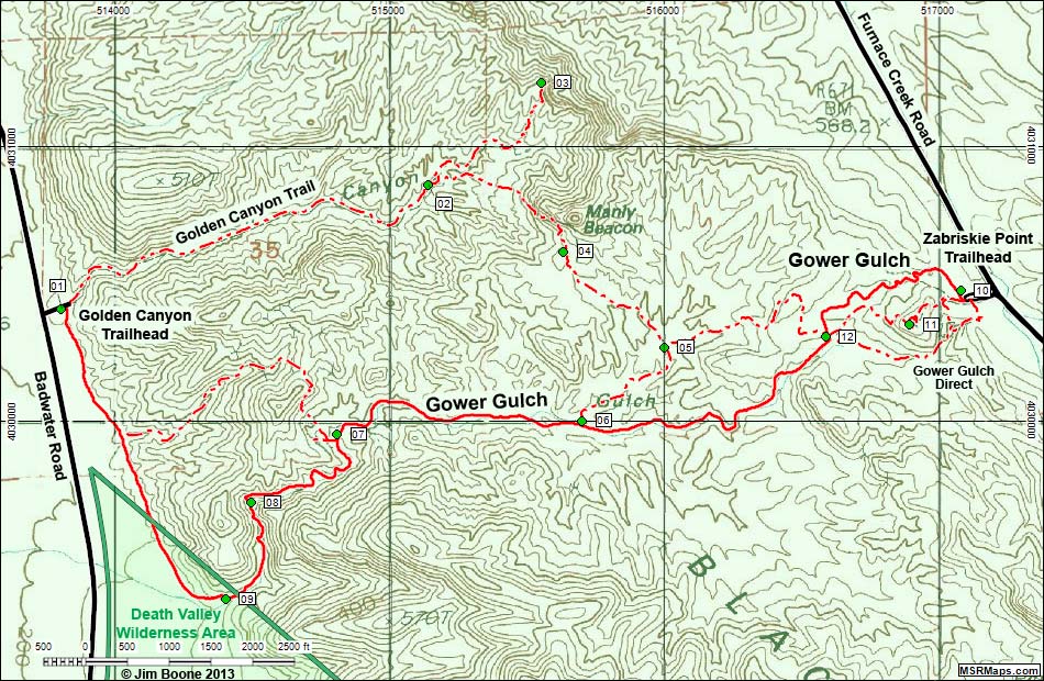 Gower Gulch Trail Map