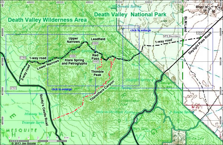 Titus Canyon Road Map