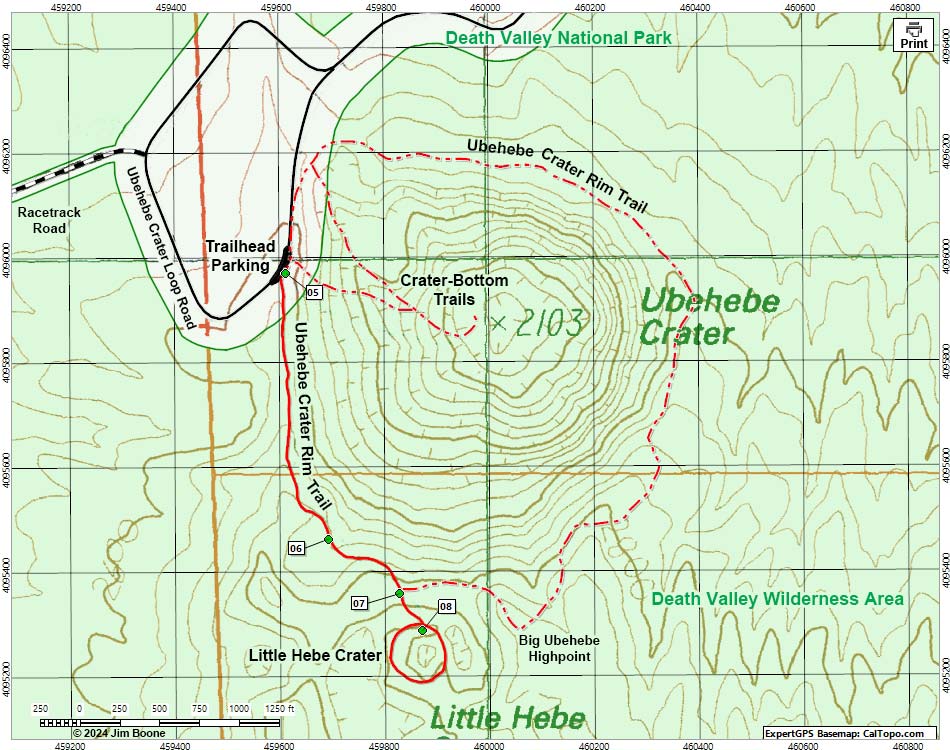 Little Hebe Crater Map