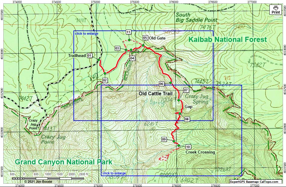 Old Cattle Trail Map