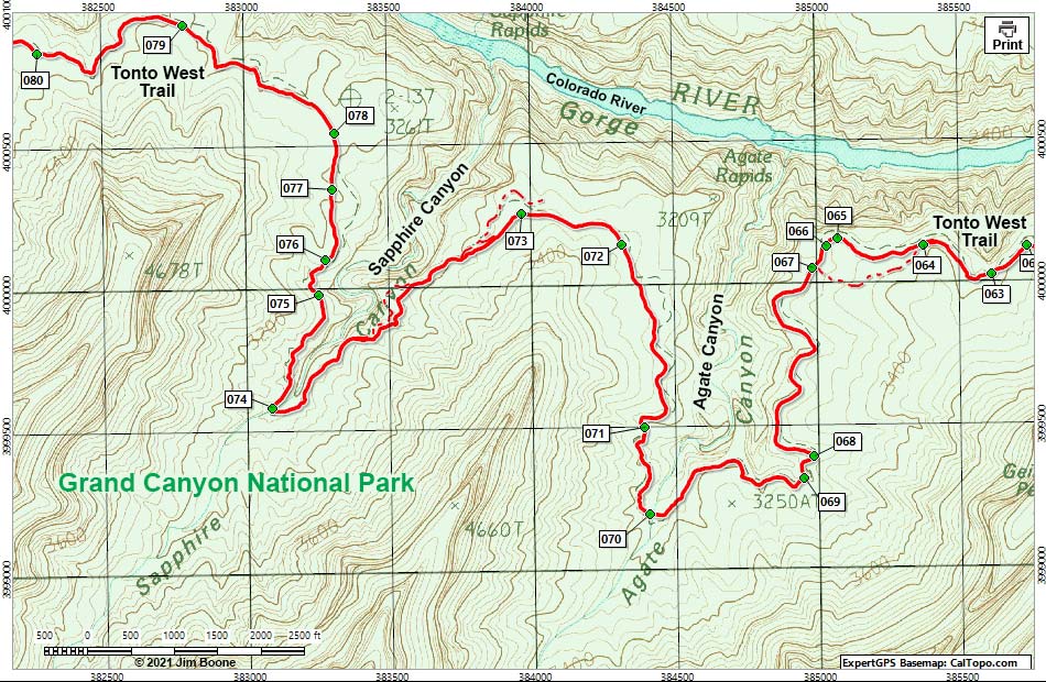 Tonto West Trail Map