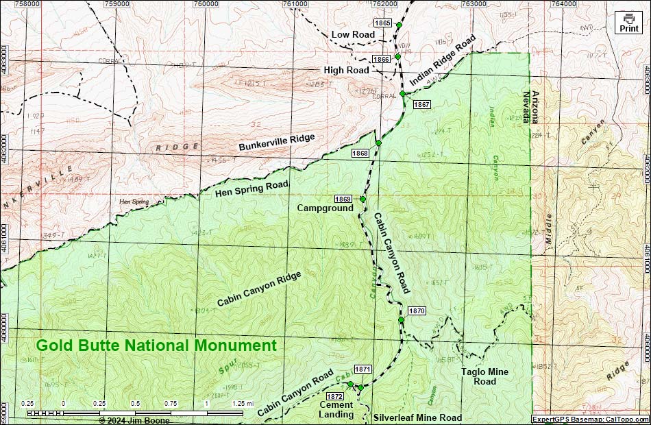 Cabin Canyon Road Map