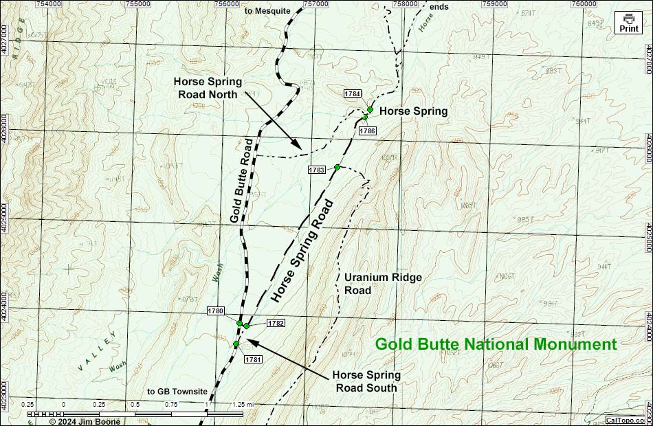 Horse Spring Road Map