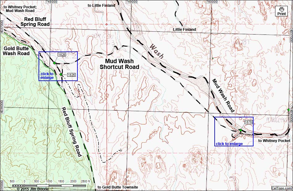 Mud Wash Short-Cut Road Map