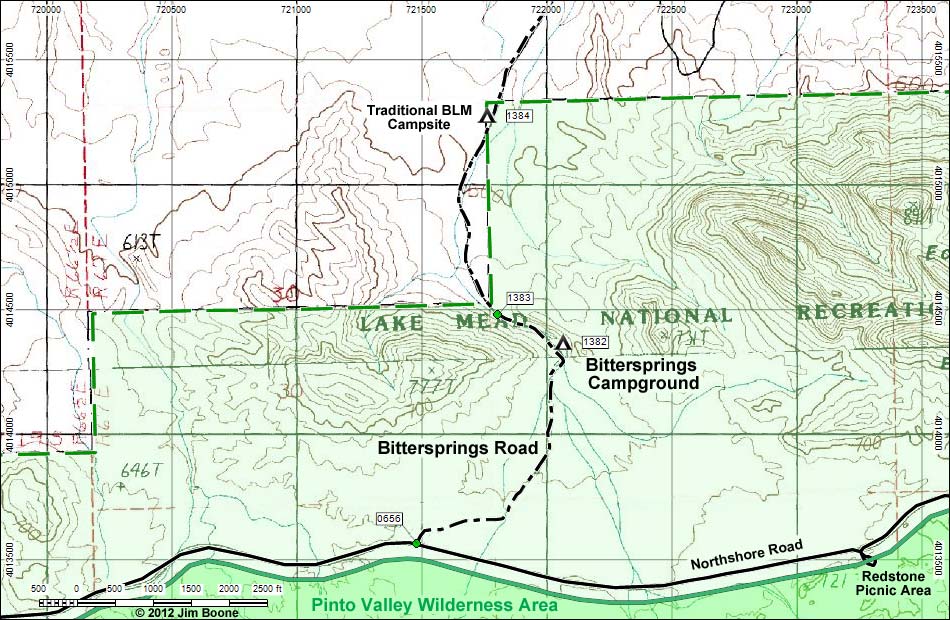 Bittersprings Campground Map