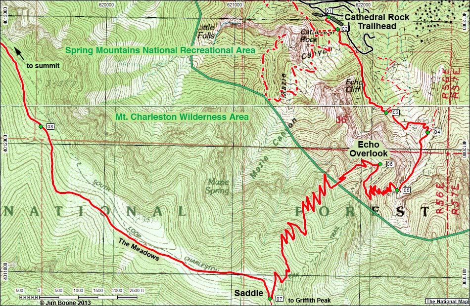 South Loop Trail, Eastern Section Map