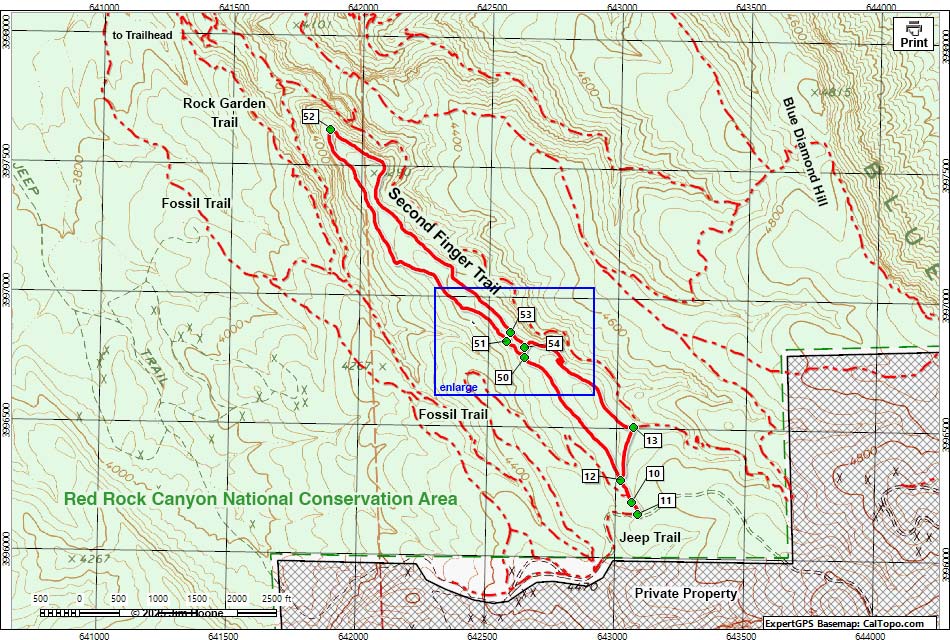 Second Finger Trail Map