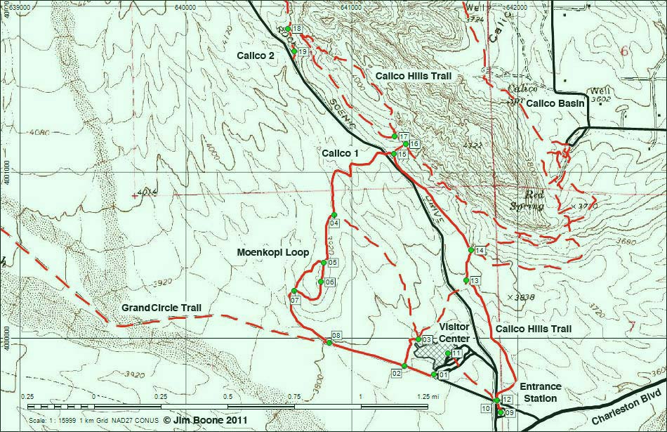 Entrance Station - Calico 1 - Moenkopi Hill Loop Map