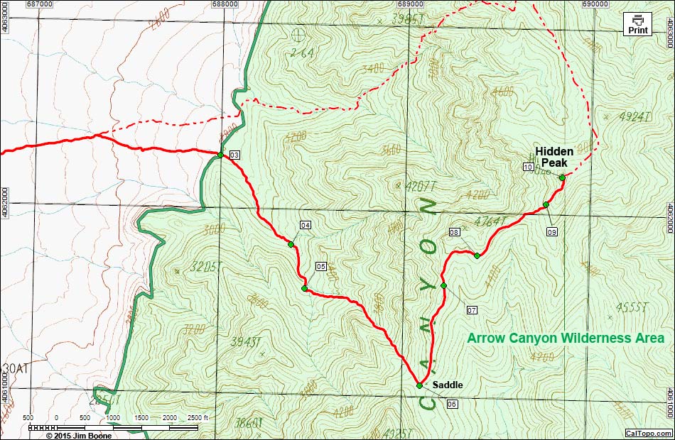 Hidden Peak Route Map